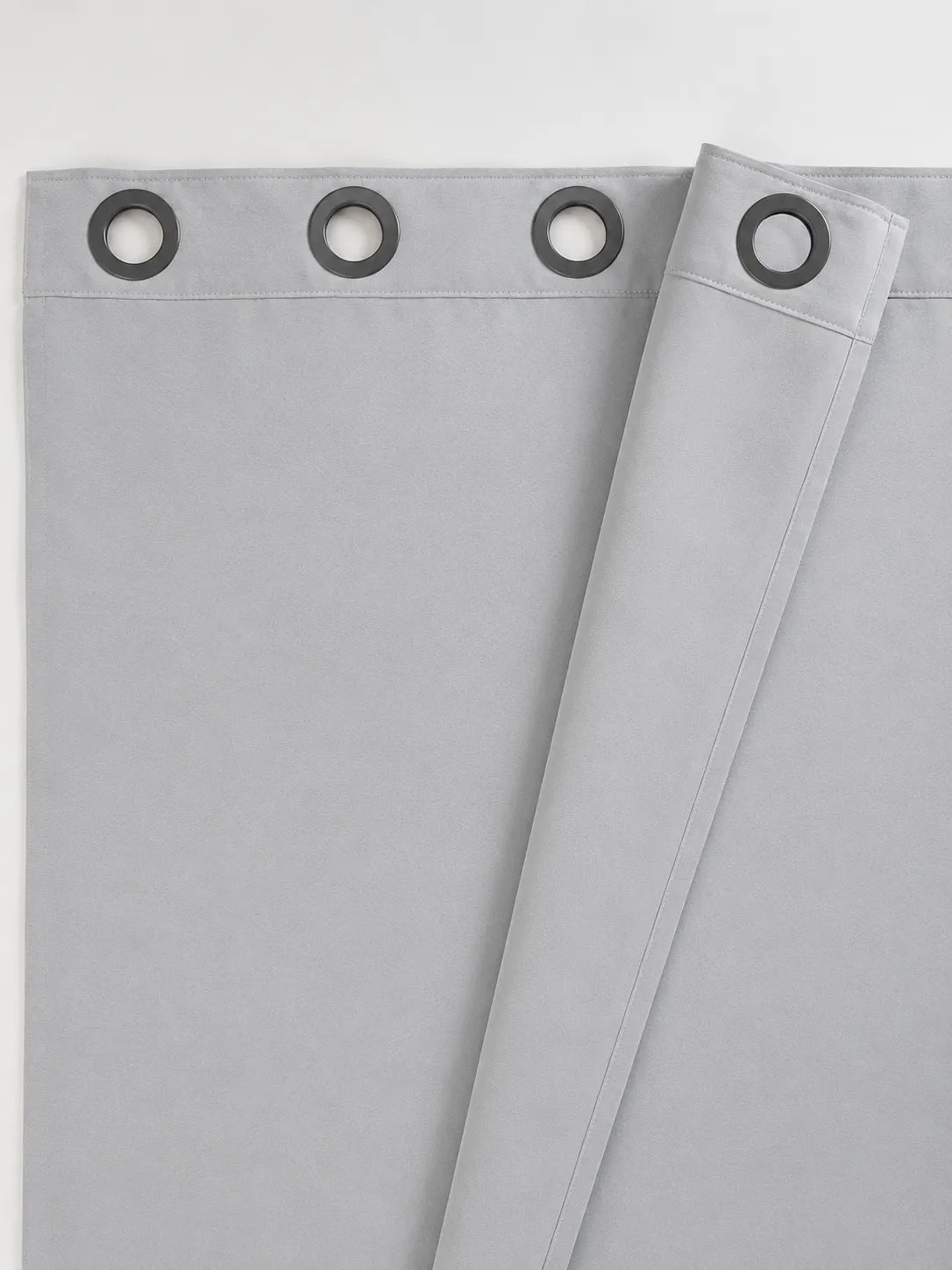 Verso dupla-face da Cortina Eclipse Simple branco com costura de acabamento